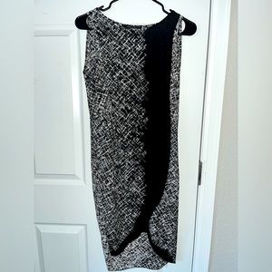BCBGMaxazria Mini Dress Black/White Pattern, size 6 Petite